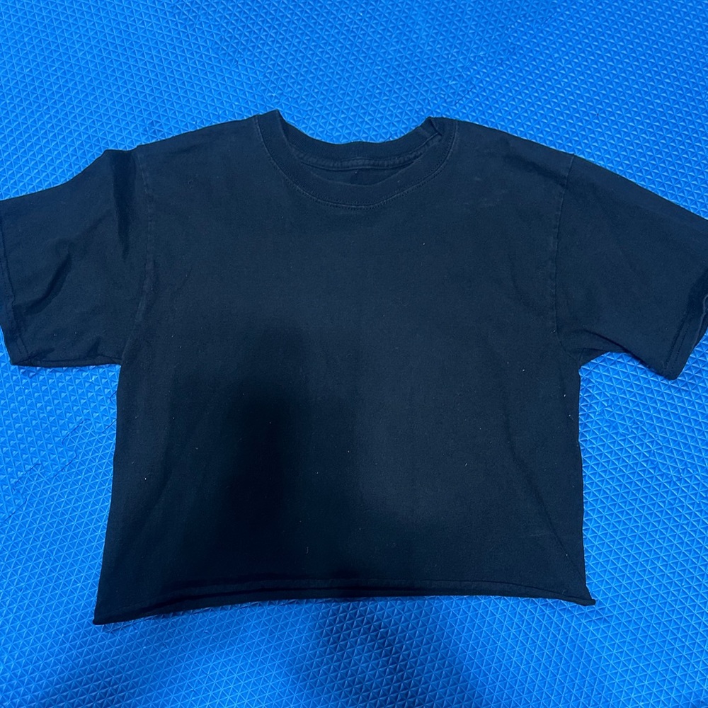 Women’s Black Cropped T-Shirt with Bieber screenprint on back